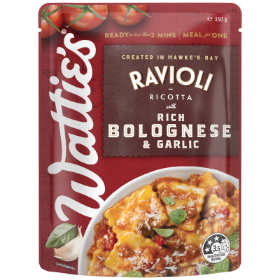 Wattie's Ricotta Bolognese & Garlic Ravioli Pasta Meal 350g