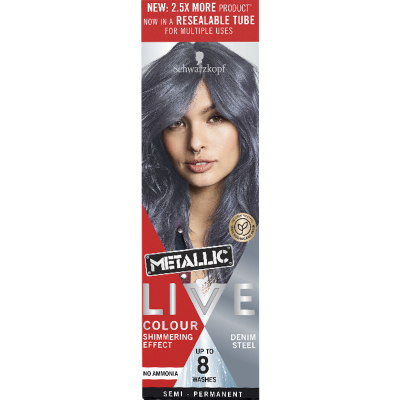 Schwarzkopf Live Metallic Denim Steel Semi Permanent Colour 75ml