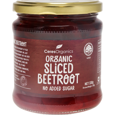 Ceres Organics Sliced Beetroot 330g