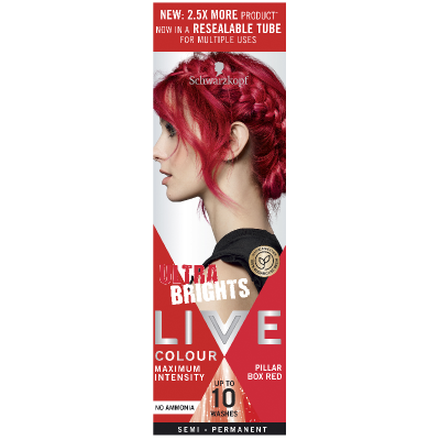 Schwarzkopf Live Ultra Brights Pillar Box Red Semi Permanent Colour 75ml