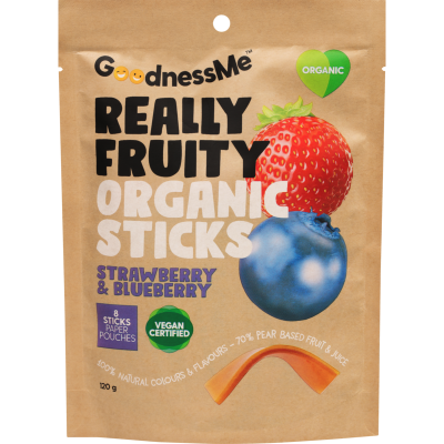 GoodnessMe Really Fruity Sticks Strawberry & Blueberry 8pk 8pk