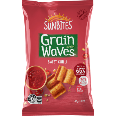 Sunbites Grain Waves Sweet Chilli Wholegrain Chips 140g