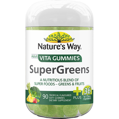 Natures Way Supergreens Adult Vita Gummies 90pk