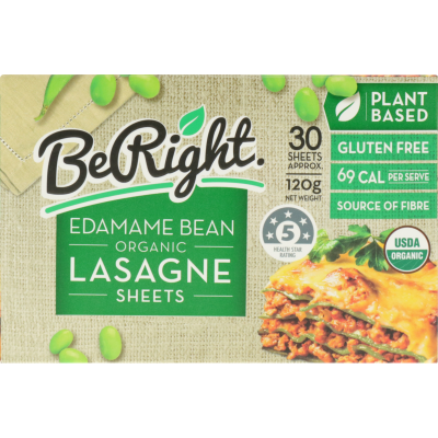 Be Right Edamame Bean Lasagne Sheets 120g