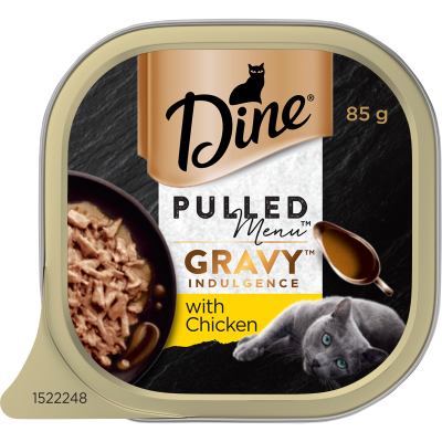 Dine Pulled Menu Gravy Indulgence With Chicken Wet Cat Food 85g