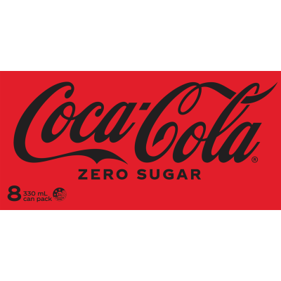 Coca-Cola Zero Sugar Soft Drinks Cans 8 x 330ml