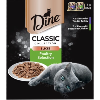 Dine Classic Collection Slices Poultry Selection Wet Cat Food 14 x 85g