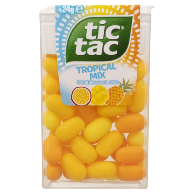 Tic Tac Tropical Mix 3 Fruit Flavoured Mints 24g