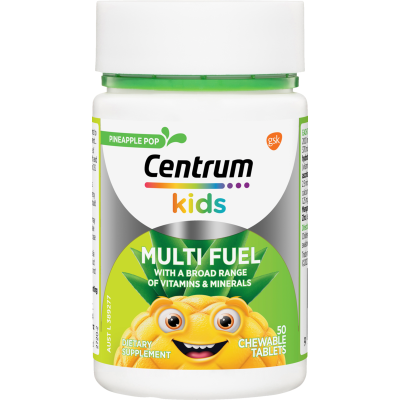 Centrum Kids Multi Fuel Pineapple Pop Chewable Tablets 50pk