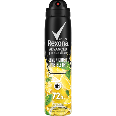 Rexona Men Advanced Protection Lemon Crush Invisible Dry 72Hr Antiperspirant 220ml