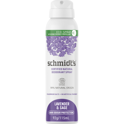 Schmidt's Lavender Sage Certified Natural Deodorant Spray 115ml