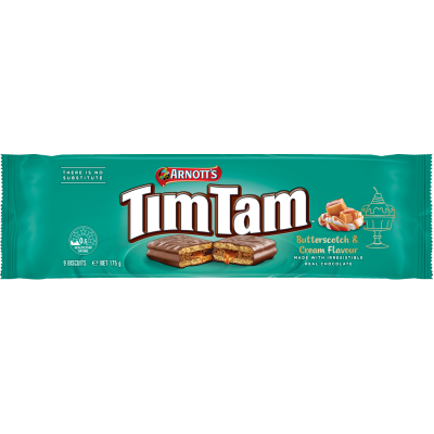 Arnott's Tim Tam Butterscotch & Cream Flavour Chocolate Biscuits 175g