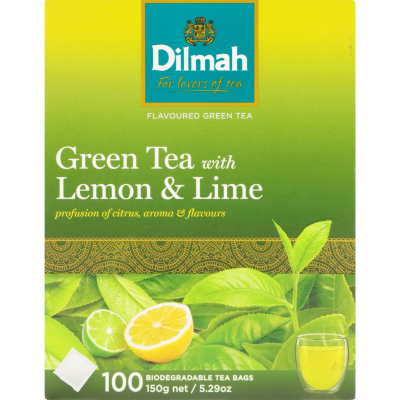 Dilmah Green Tea With Lemon & Lime Tea Bags 150g