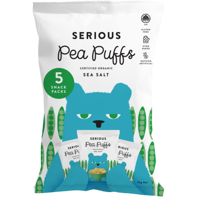 Serious Puffs Organic Sea Salt Pea Puffs 5 x 15g