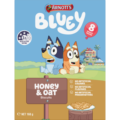 Arnott's Bluey Honey & Oat Biscuits 168g