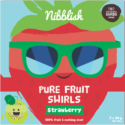 Nibblish Strawberry Pure Fruit Swirls 5 x 20g