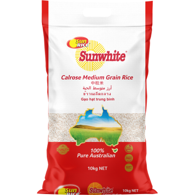 SunRice Sunwhite Calrose Medium Grain Rice 10kg