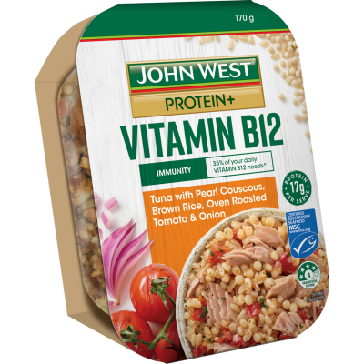 John West Protein+ Pearl Couscous Brown Rice Oven Roasted Tomato Tuna Bowl 170g