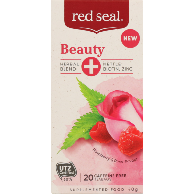 Red Seal Beauty Raspberry & Rose Flavour Tea Bags 20pk