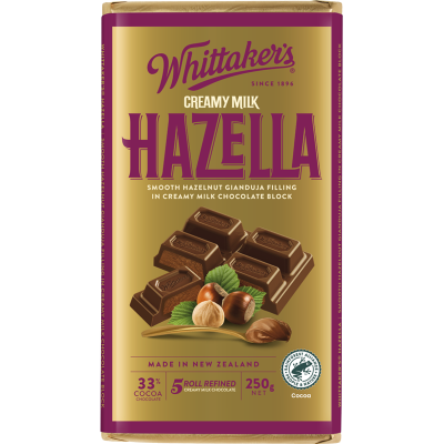 Whittaker's Hazella Creamy Milk Chocolate Block 250g