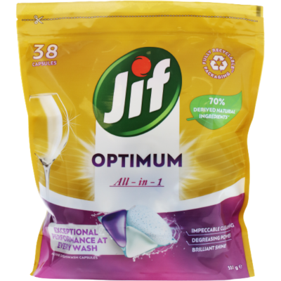 Jif Optimum All In 1 Regular Machine Dishwash 38 Capsules 551g