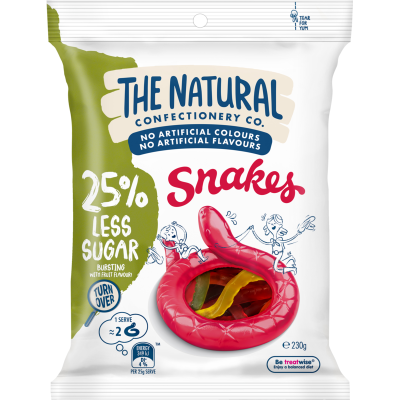 The Natural Confectionery Co. Snakes 25% Less Sugar 230g