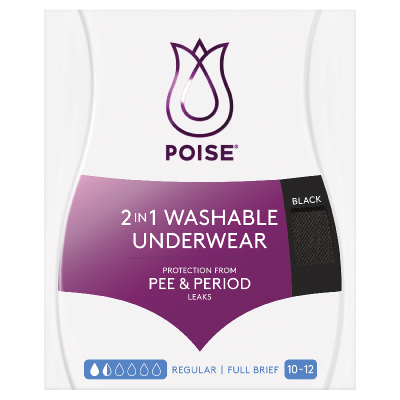 Poise Adult Care Black Underwear 10/12 1pk