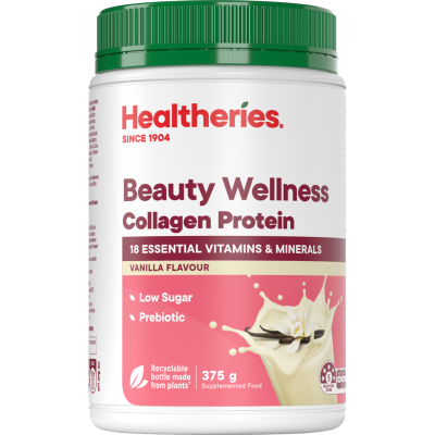 Healtheries Vanilla Flavour Beauty Wellness Collagen Protein Powder 375g