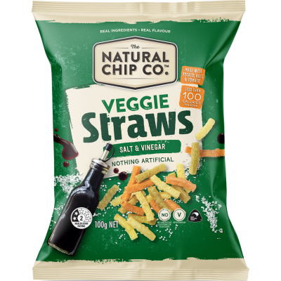 The Natural Chip Company Salt & Vinegar Veggie Straws 100g