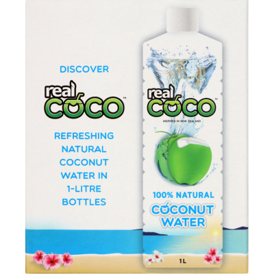 realCOCO Sparkling Coconut Water 4 x 250ml