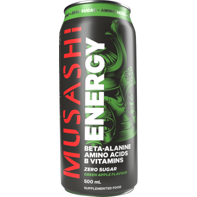 Musashi Zero Sugar Green Apple Flavour Energy Drink 500ml