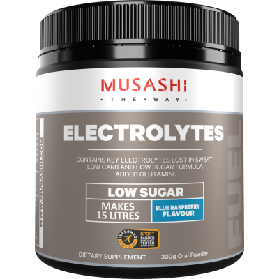 Musashi Electrolytes Blue Raspberry Flavour Oral Powder 300g