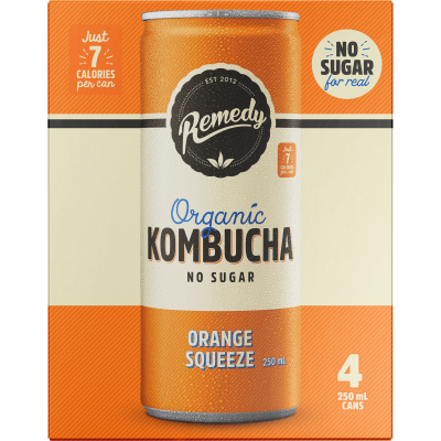 Remedy Organic Orange Squeeze Kombucha 4 x 250ml