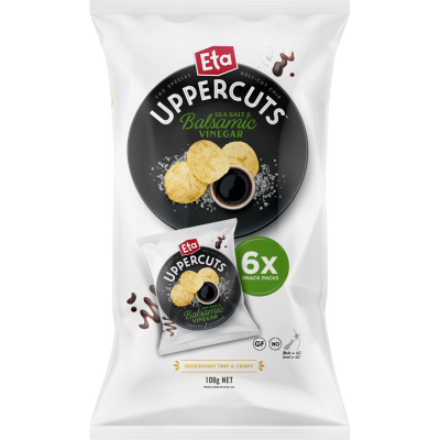 Eta Uppercuts Sea Salt & Balsamic Vinegar Potato Chips 6pk