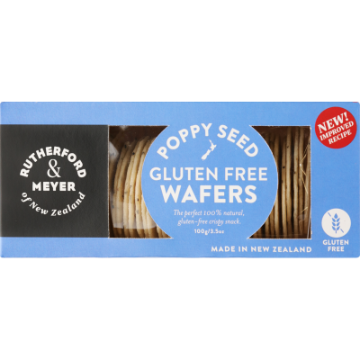 Rutherford & Meyer Gluten Free Poppy Seed Rice Wafers 100g