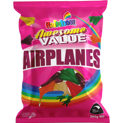 Rainbow Awesome Value Airplanes Confectionery 200g