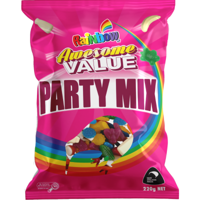 Rainbow Awesome Value Party Mix Confectionery 220g