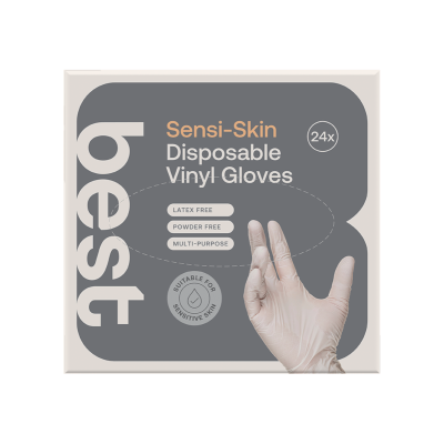 Best Sensi-Skin Disposable Vinyl Gloves 24pk