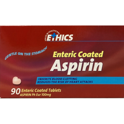 Ethics Enteric Coated Aspirin 100mg Tablets 90pk