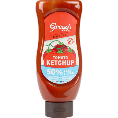 Gregg's 50% Less Sugar Tomato Ketchup 540g