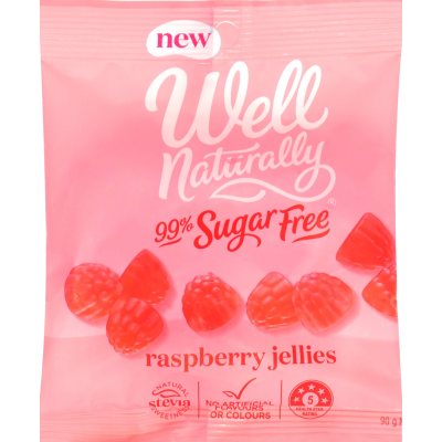 Well Naturally 99% Sugar Free Raspberry Jellies 90g