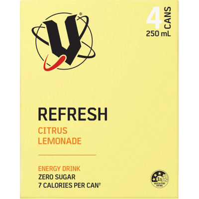 V Citrus Lemonade Energy Drink 4 x 250ml