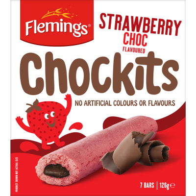 Flemings Strawberry Choc Flavoured Chockits Bars 126g