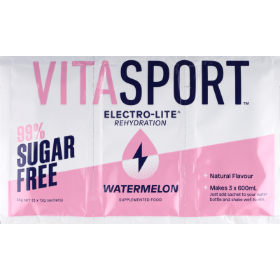 Vitasport Electro-Lite Rehydration 99% Sugar Free Watermelon Electrolyte Drink Base 3 x 12g