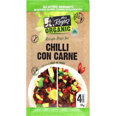 Mrs Rogers Organic Chilli Con Carne Recipe Base 34g