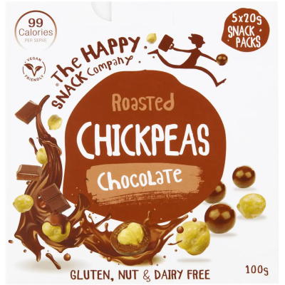 Happy Snack Dairy Free Chocolate Roasted Chickpeas 5 x 20g