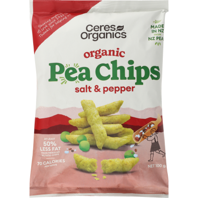 Ceres Organics Salt & Pepper Pea Chips 100g