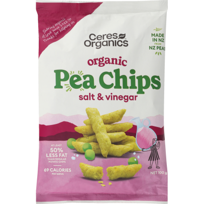 Ceres Organics Salt & Vinegar Pea Chips 100g