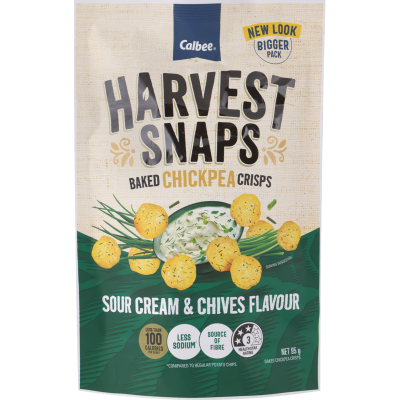 Calbee Harvest Snaps Sour Cream & Chives Flavour Baked Chickpea Crisps 95g