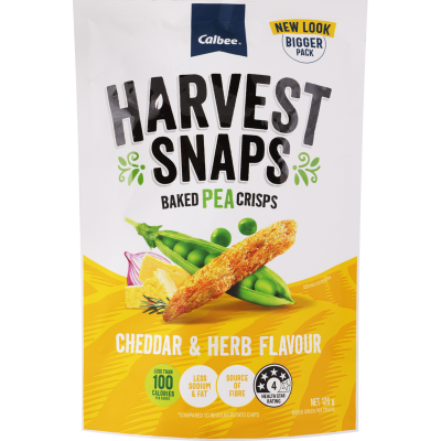 Calbee Cheddar & Herb Flavour Baked Pea Crisps 120g